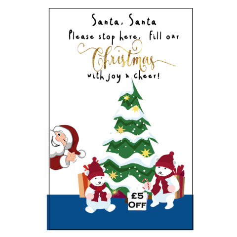 Santa Santa Christmas Scratch Card 50pk - LA Ink Printing Studio